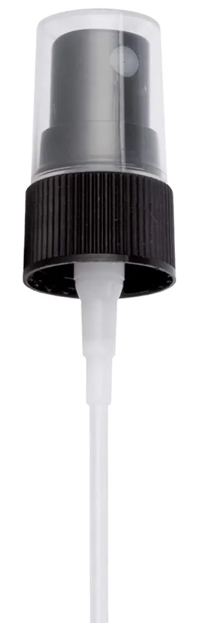 20-410 Black Ribbed Fine Mist Spray Top Closure, 3.75 inch dip tube length (500 PACK)