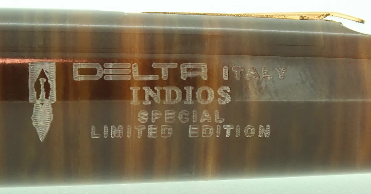 2006 DELTA INDIOS SPECIAL LIMITED EDITION STERLING VERMEIL 18K OM NIB INDIGENOUS PEOPLE COLLECTION FOUNTAIN PEN