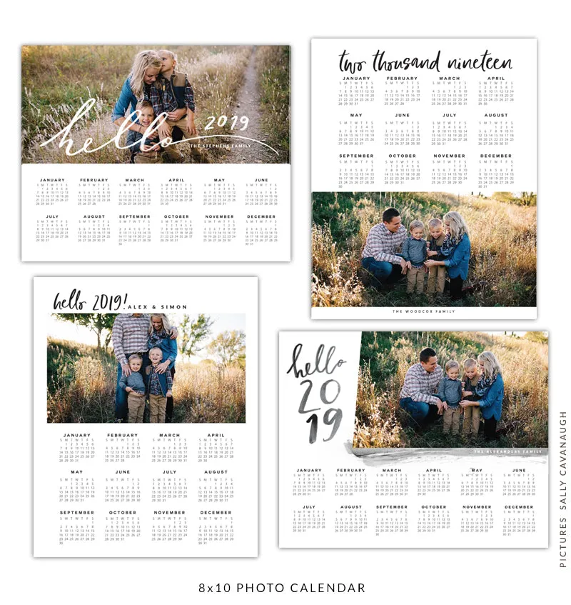 8x10 2019 calendars template set | Timeless