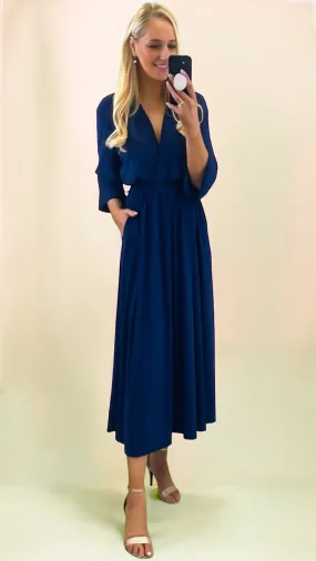 A2183 Navy Slinky Jersey Dress (18-22)