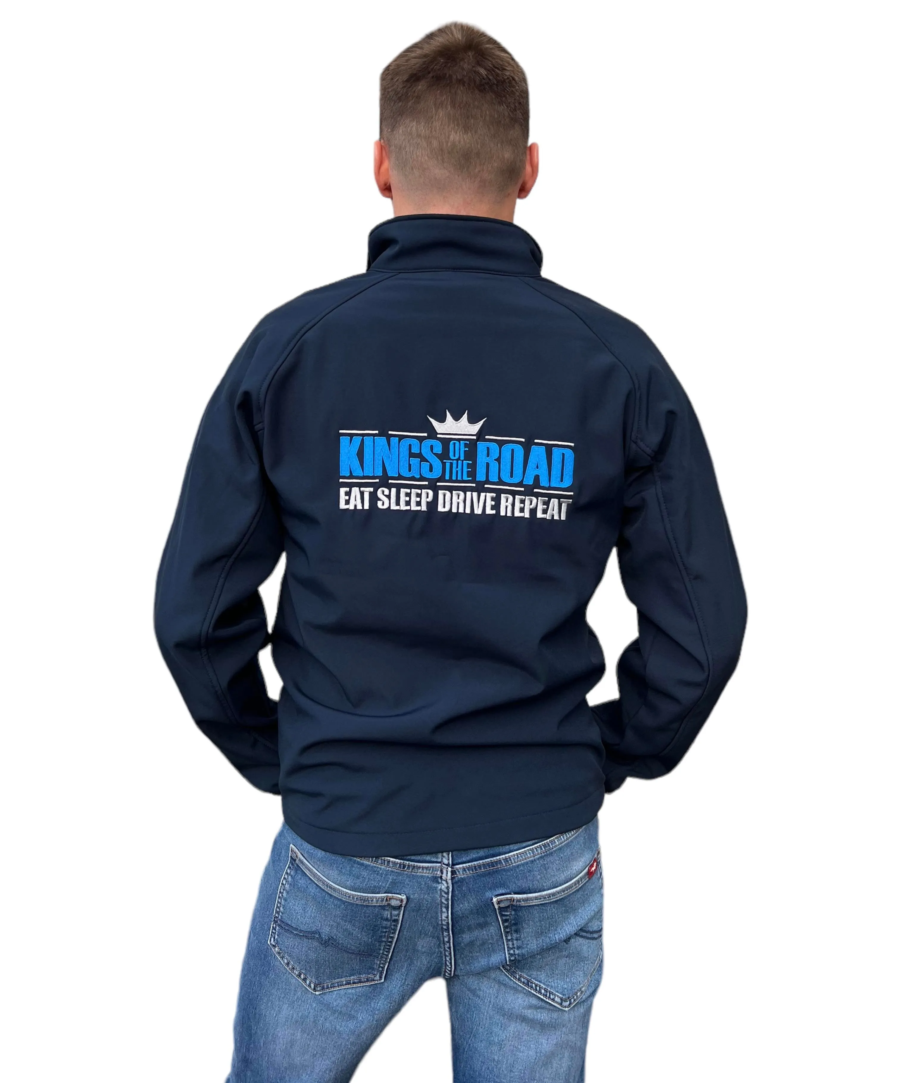 Adults Navy Jacket with Blue Embroidered Logo