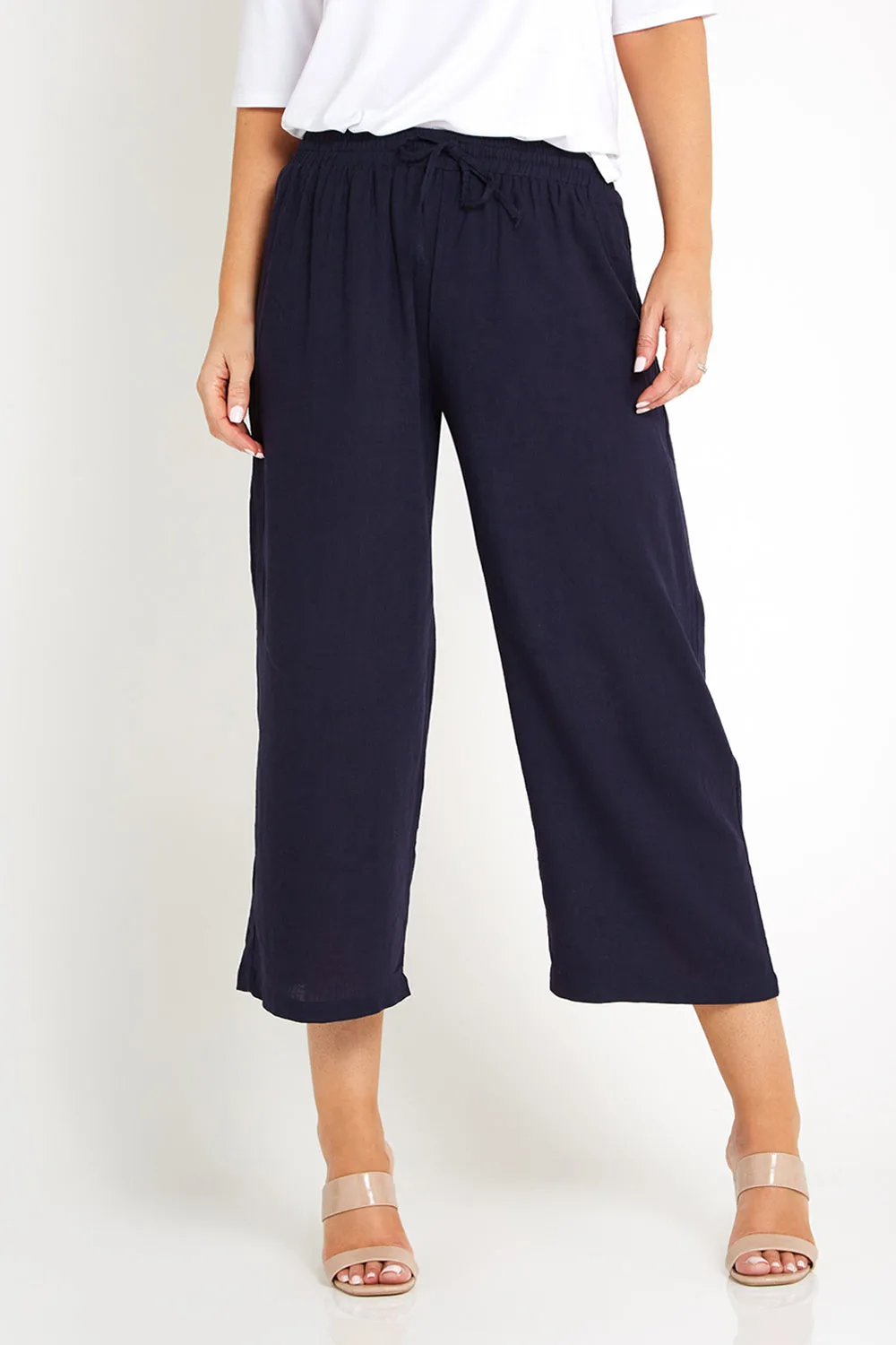 Aiko Linen Pants - Navy