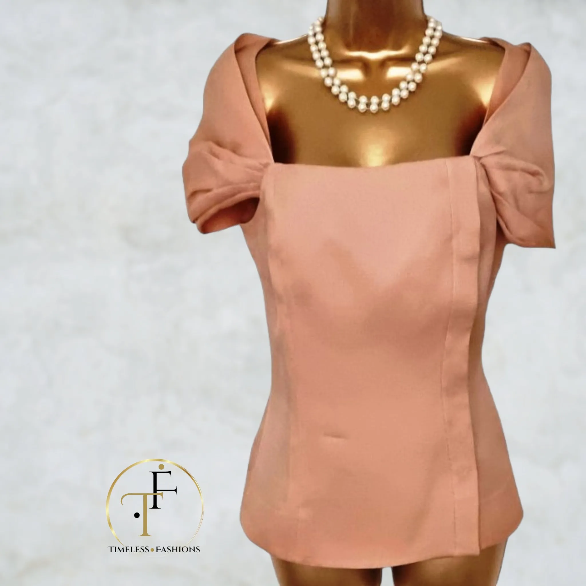 Alberta Ferretti Peach Silk and Cotton Top UK 10 US 6 EU 38