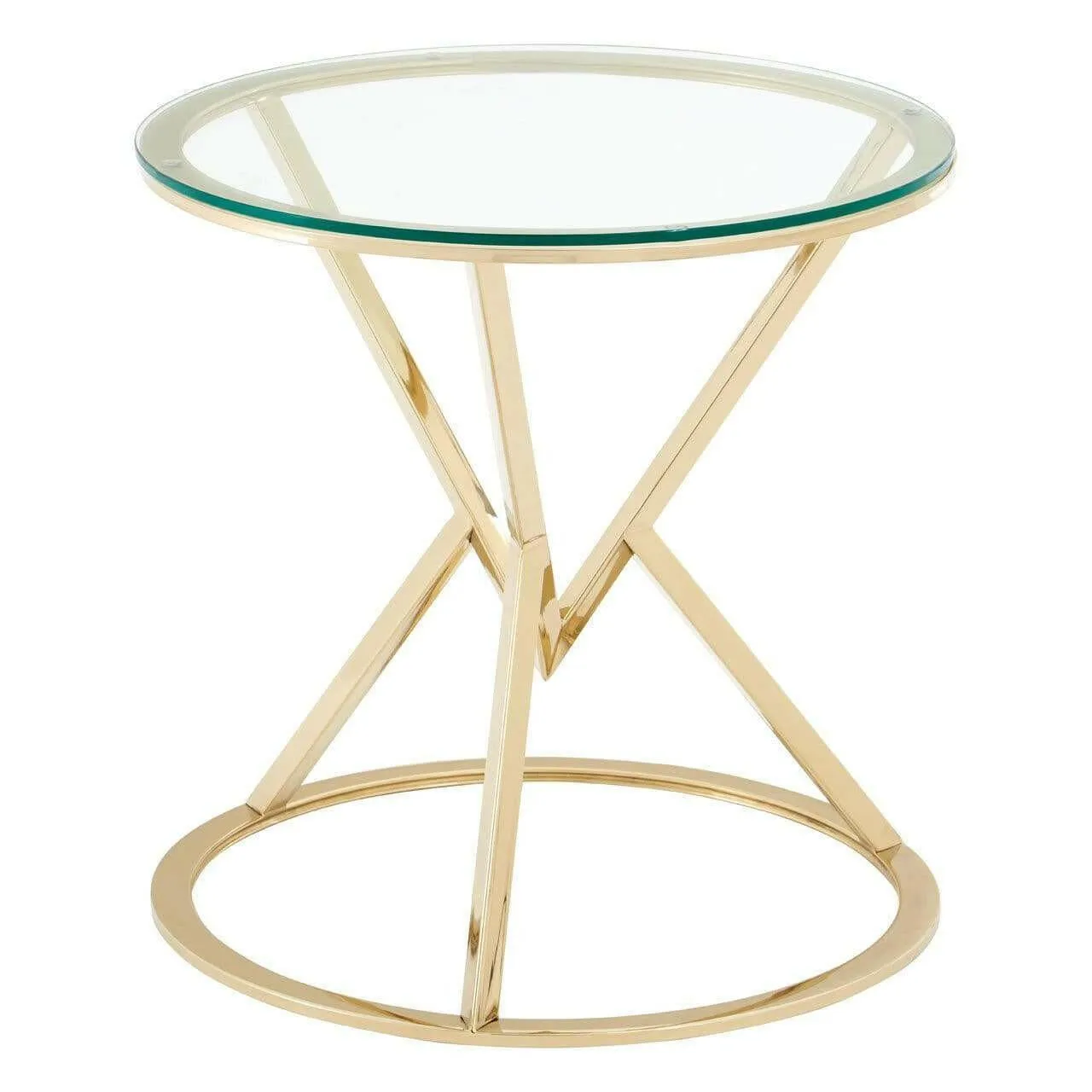 Allez Corseted Round Champagne End Table