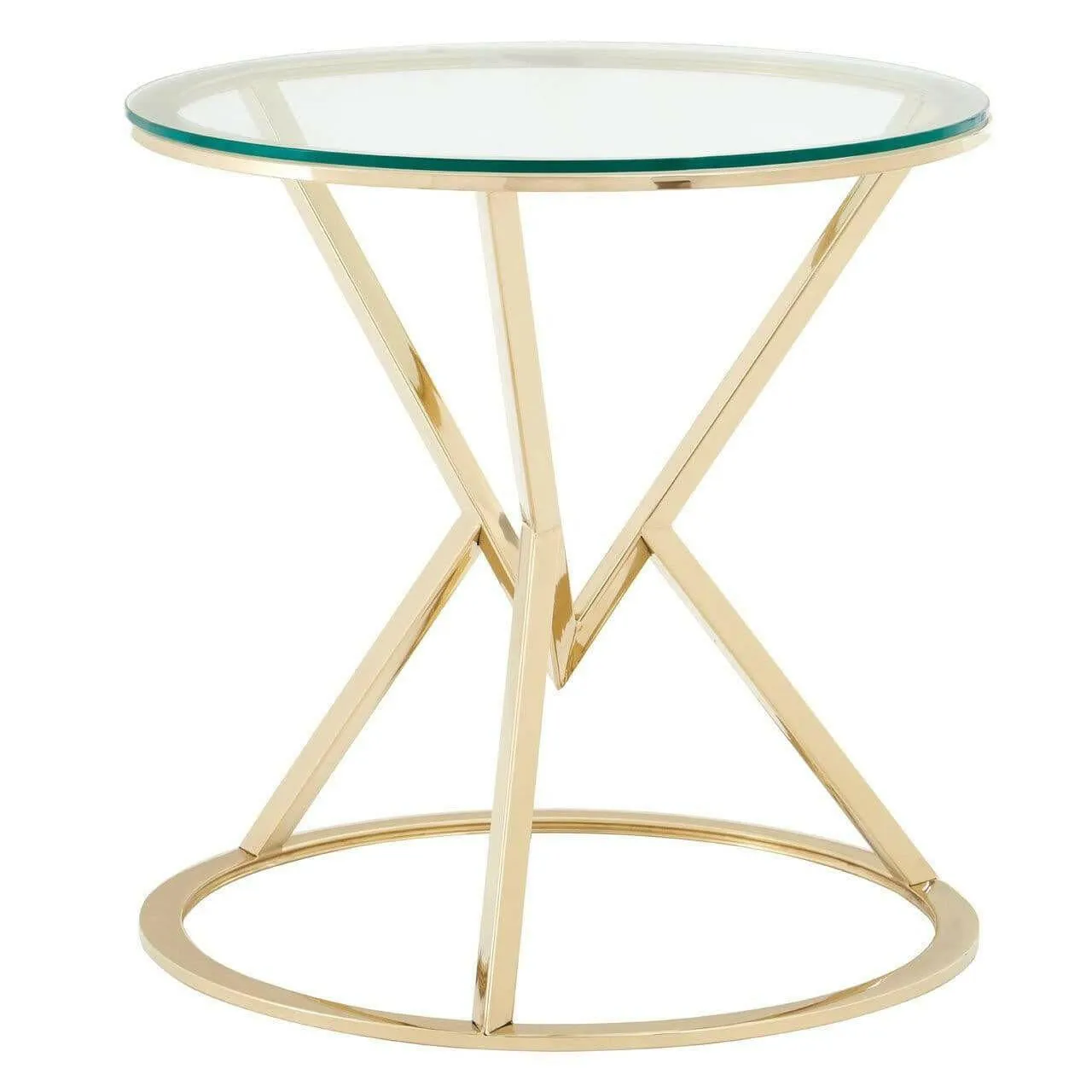 Allez Corseted Round Champagne End Table