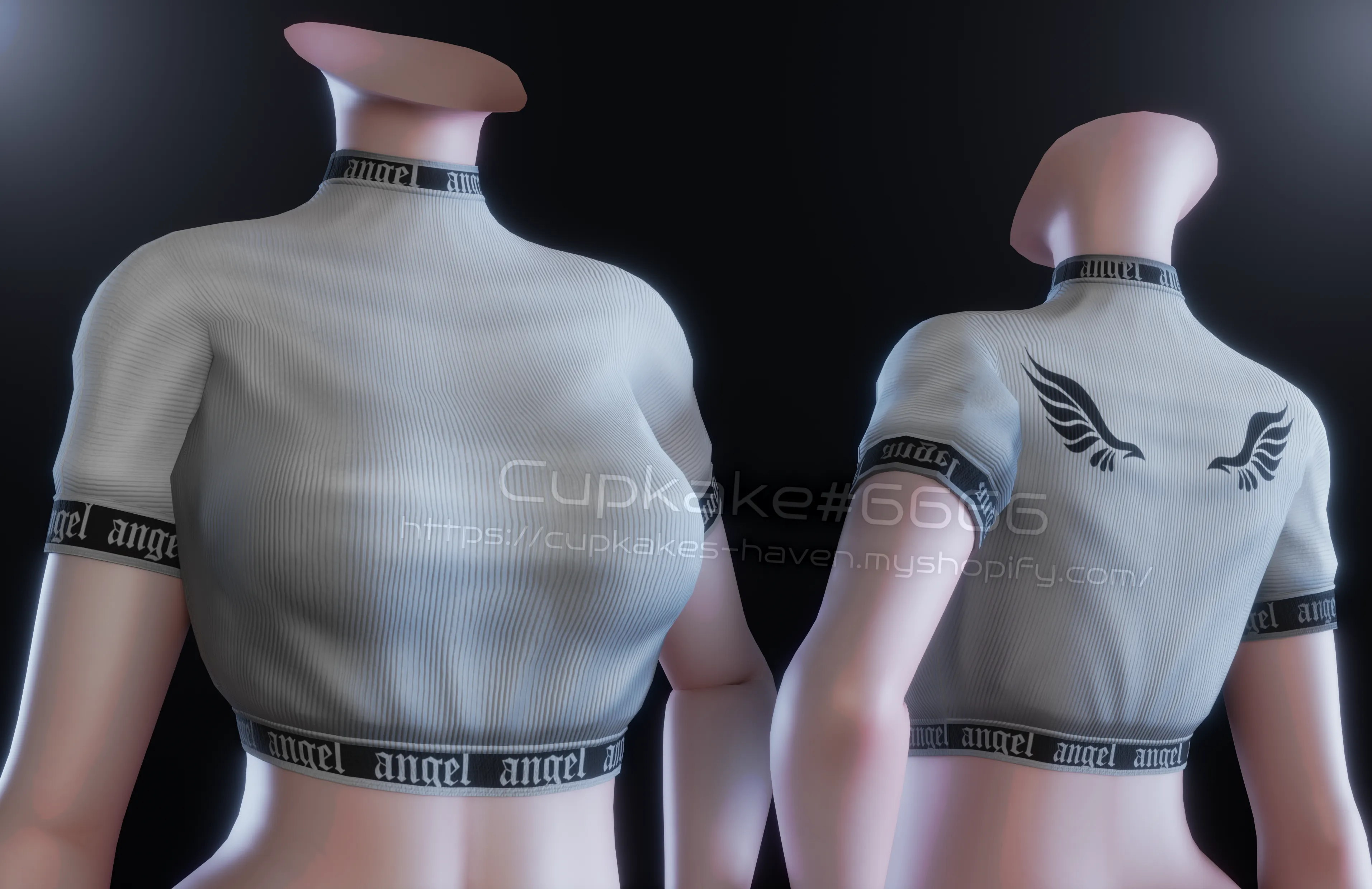 Angel Crop Shirt (3D Model Asset)(Commercial license)