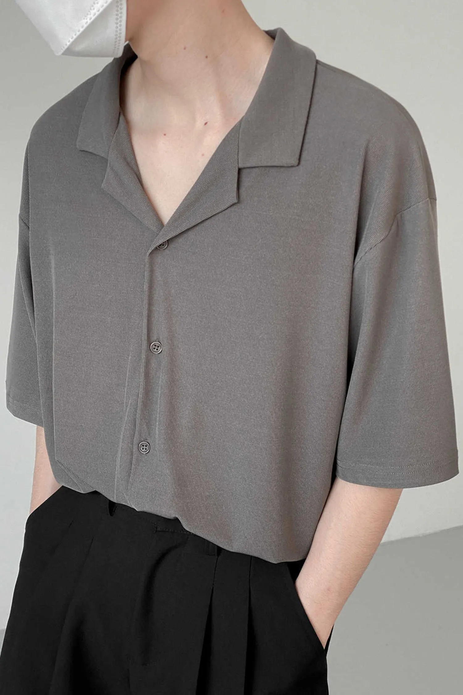 Anti-wrinkle Cuban collar shirt