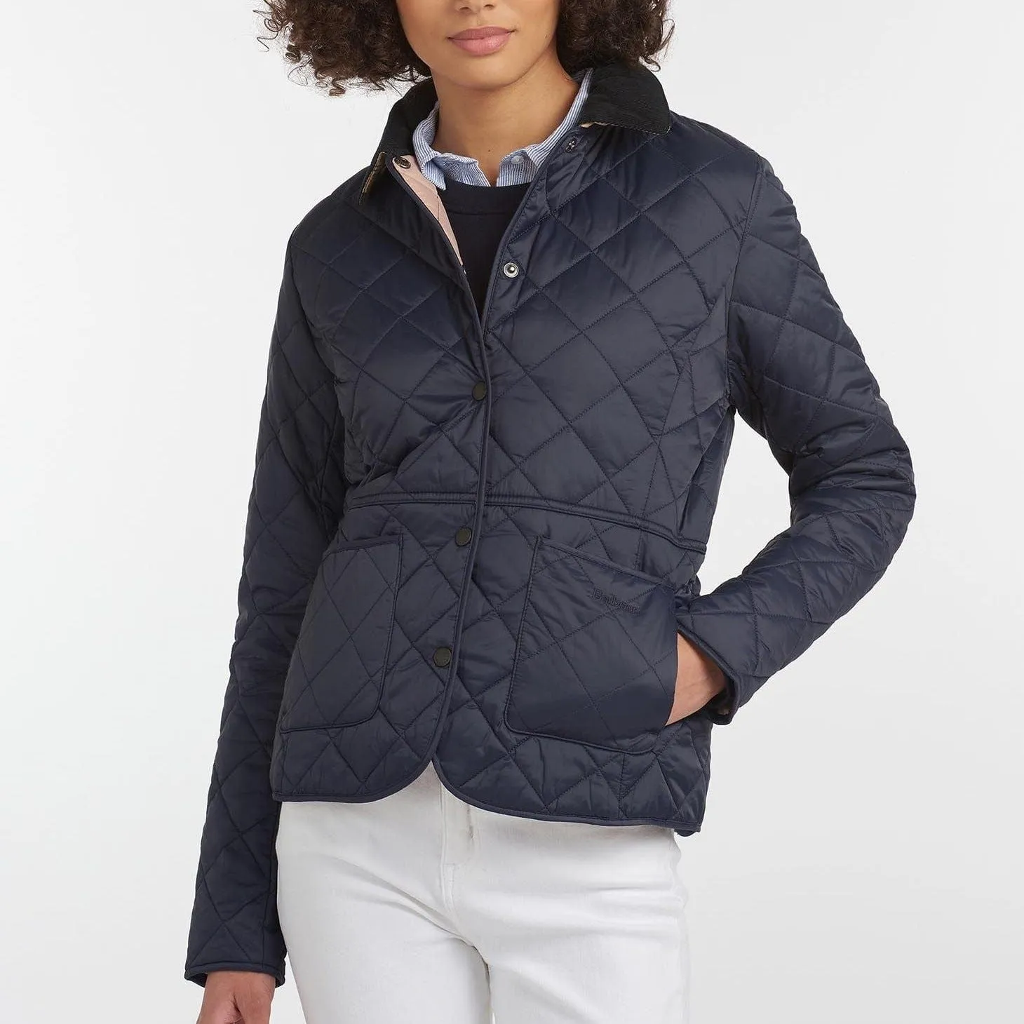 Barbour Deveron Quilted Jacket in Navy