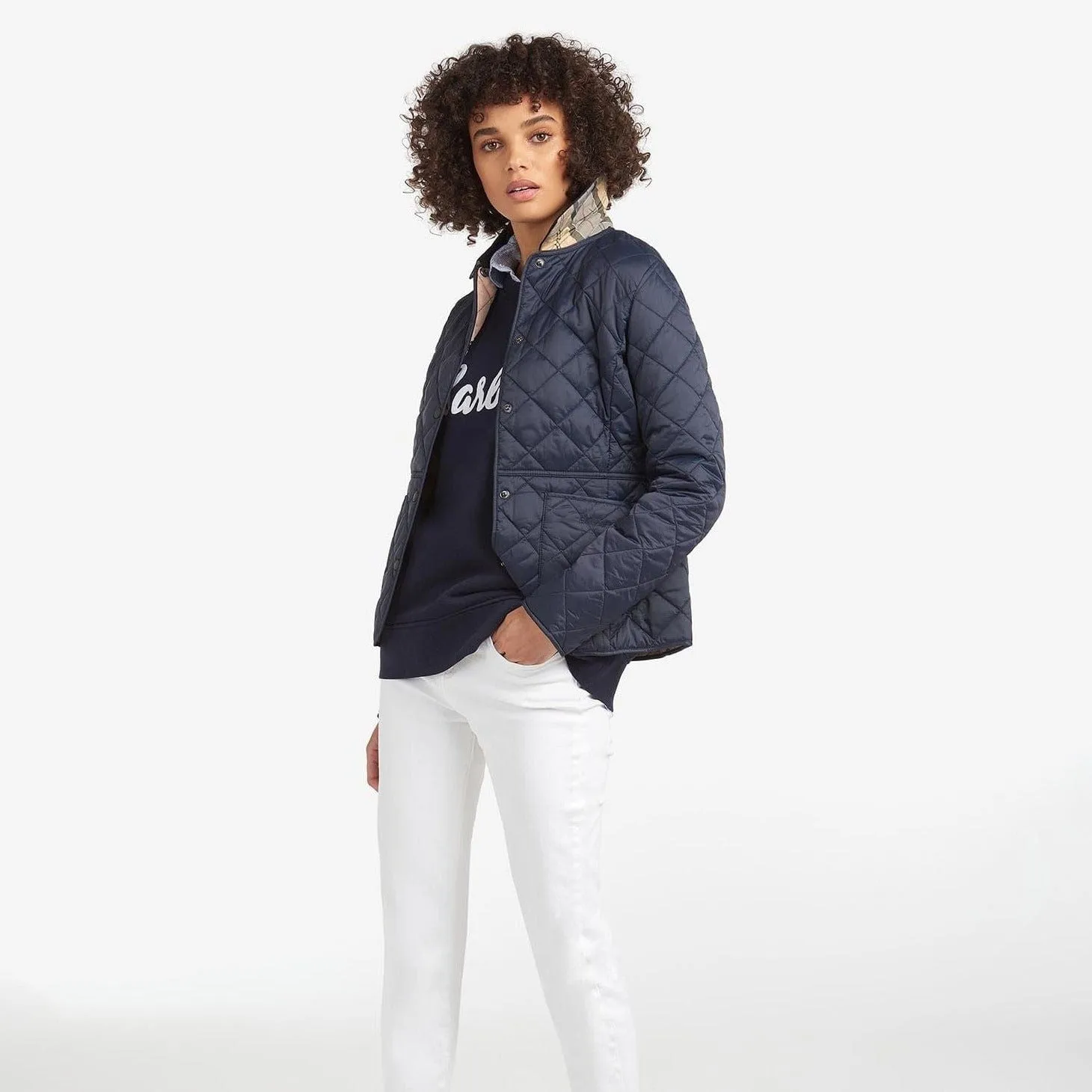 Barbour Deveron Quilted Jacket in Navy