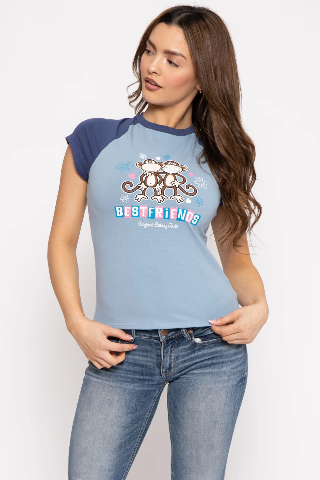 Best Friends - Bobby Jack Raglan Top - Blue