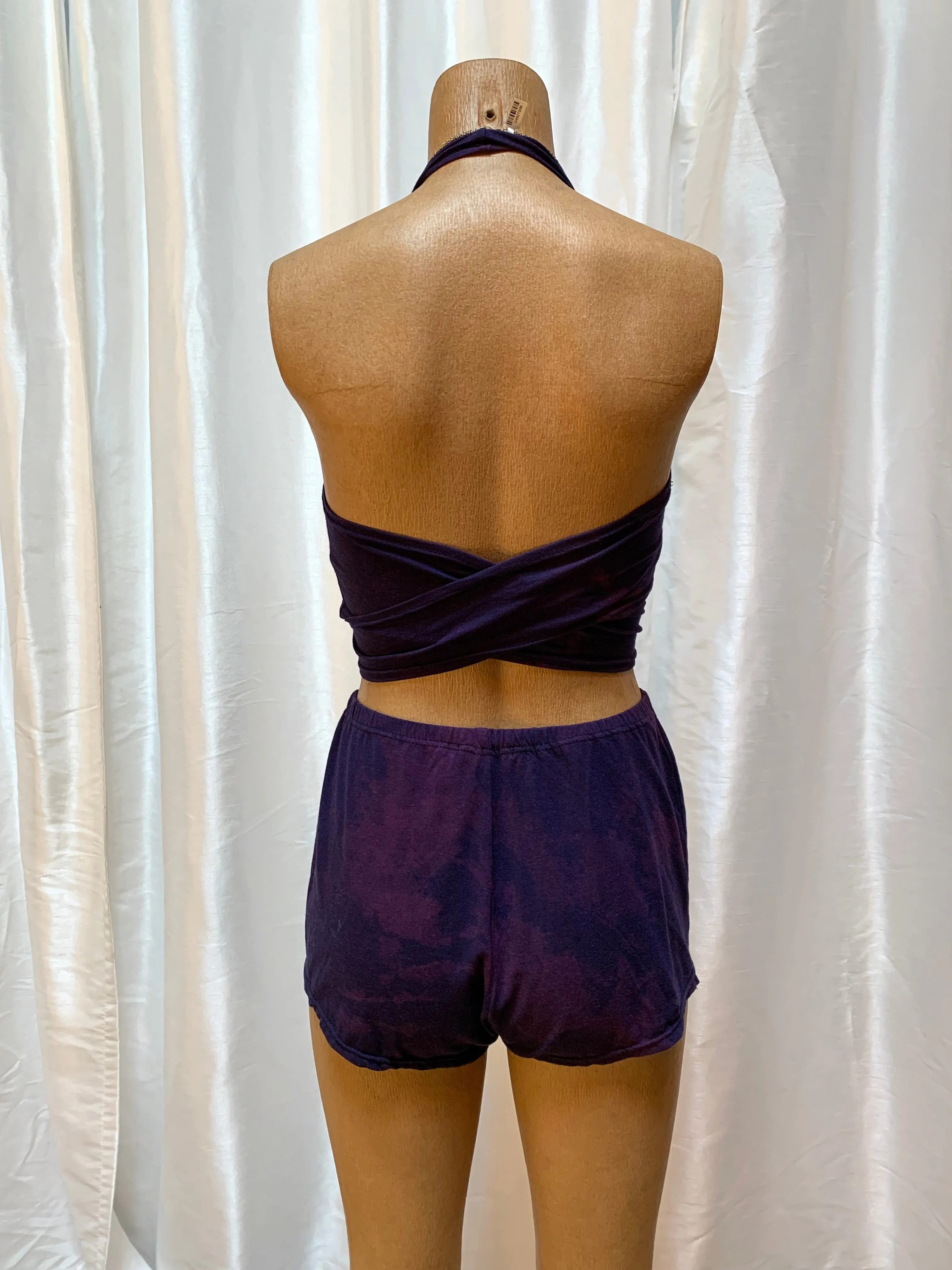 Bianca Rachele Hand Dyed Wrap Halter Top | Purple Haze