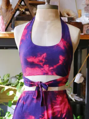 Bianca Rachele Hand Dyed Wrap Halter Top | Purple Haze