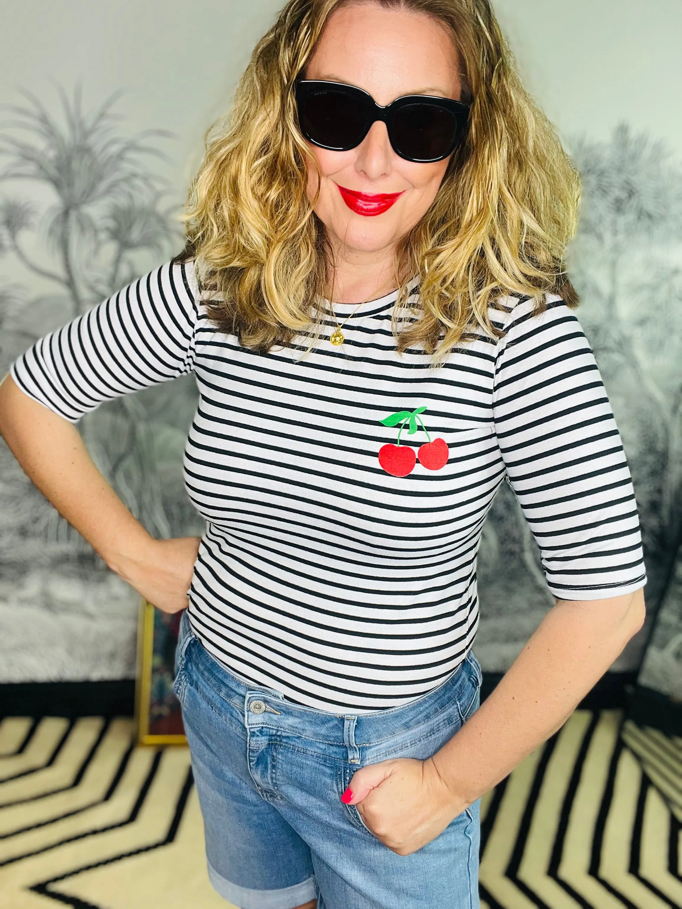 Billie Brenton Stripe Cherry Top