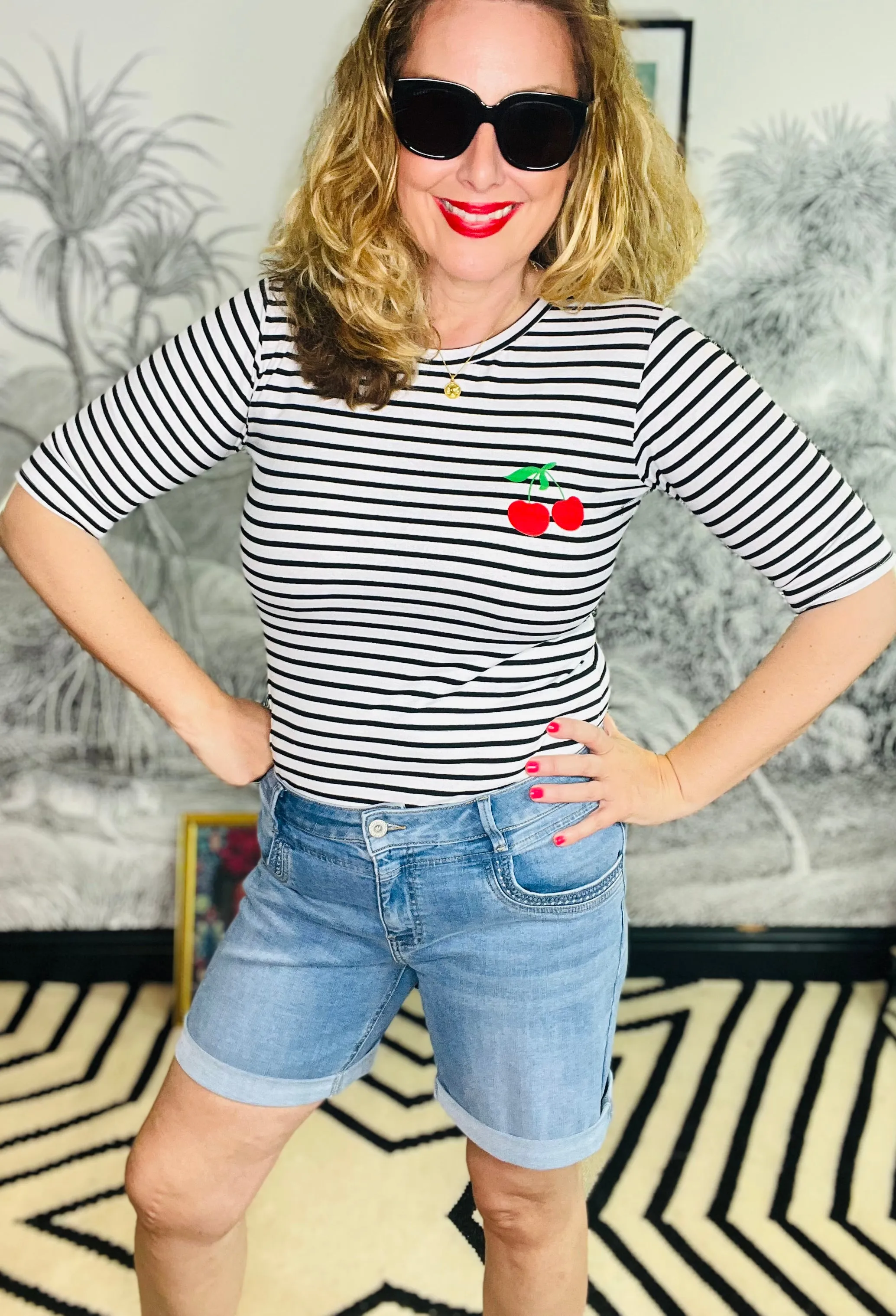 Billie Brenton Stripe Cherry Top