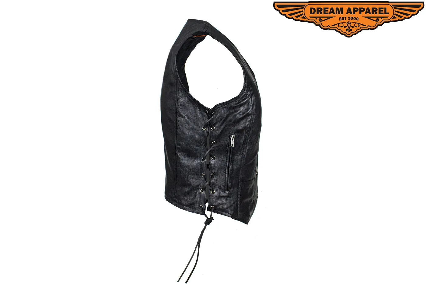 Black Gun Pocket Vest with Studded Flying Gray Heart