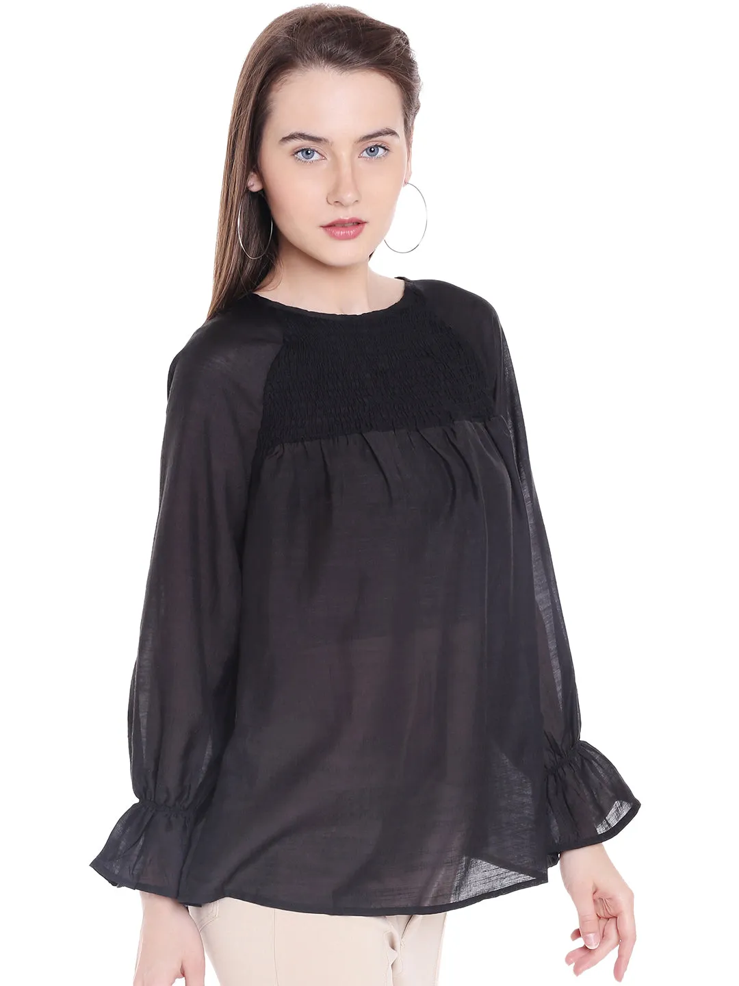 Black Polyester Top