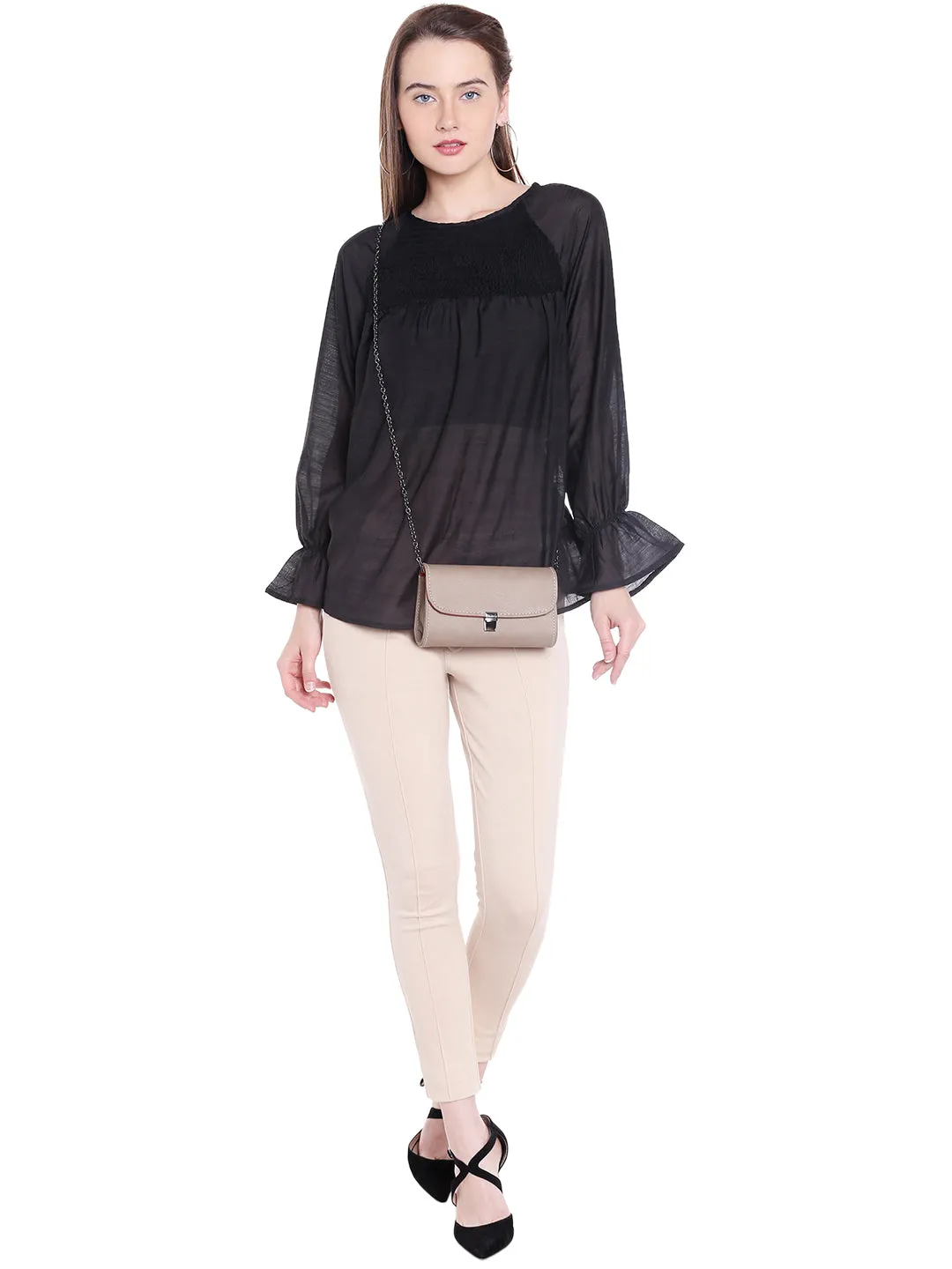 Black Polyester Top