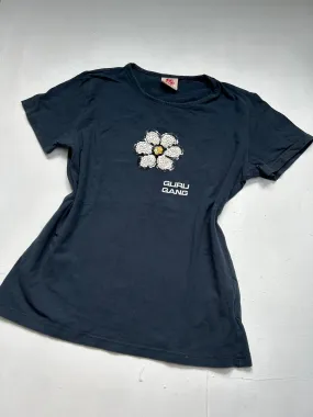 Blue floral print tee (S)