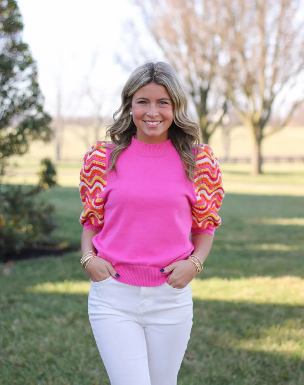 Blushing Rose Knit Top