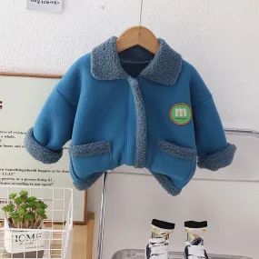 Boys Wool Fleece Zipper Coat