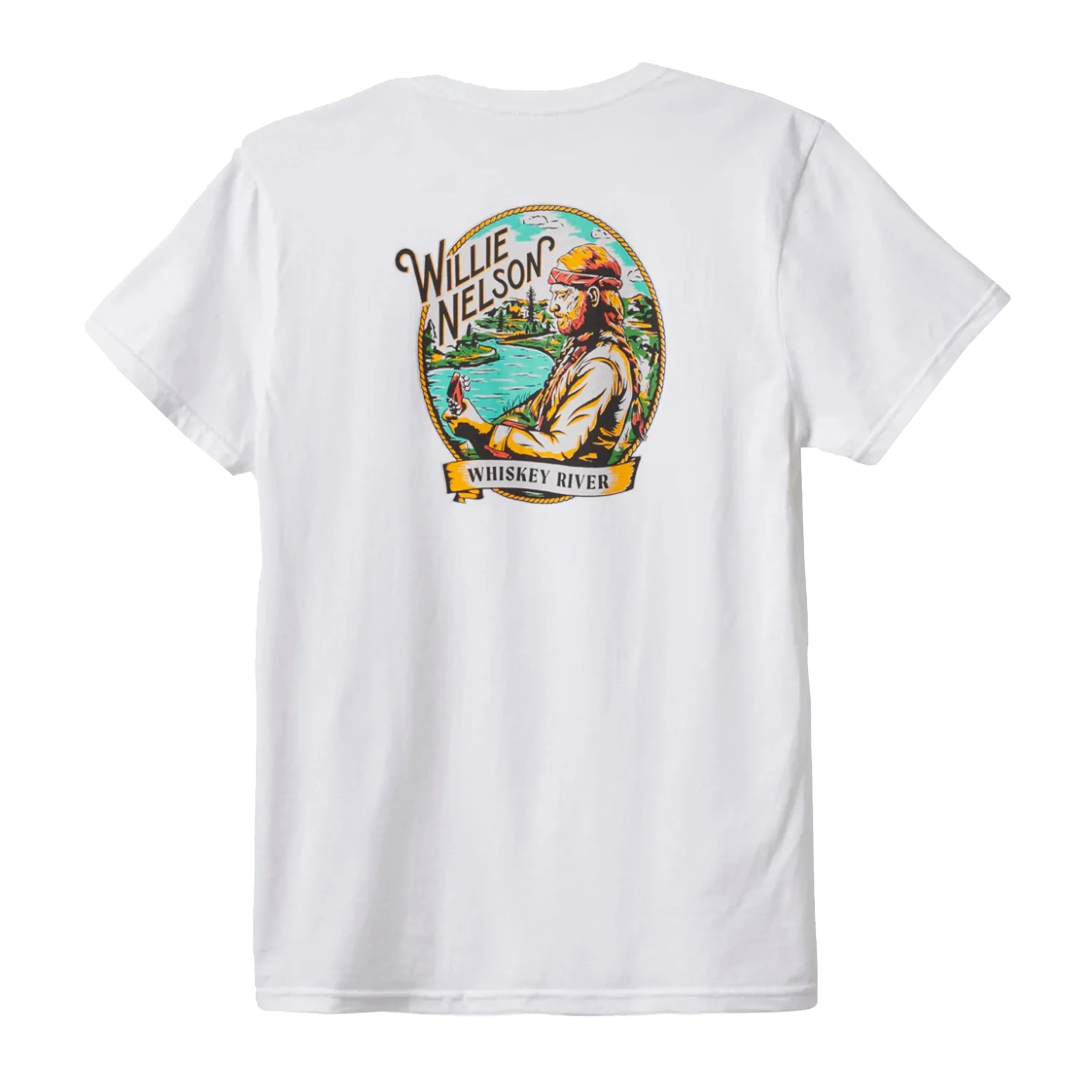 BRIXTON WILLIE NELSON WHISKEY RIVER TEE WHITE