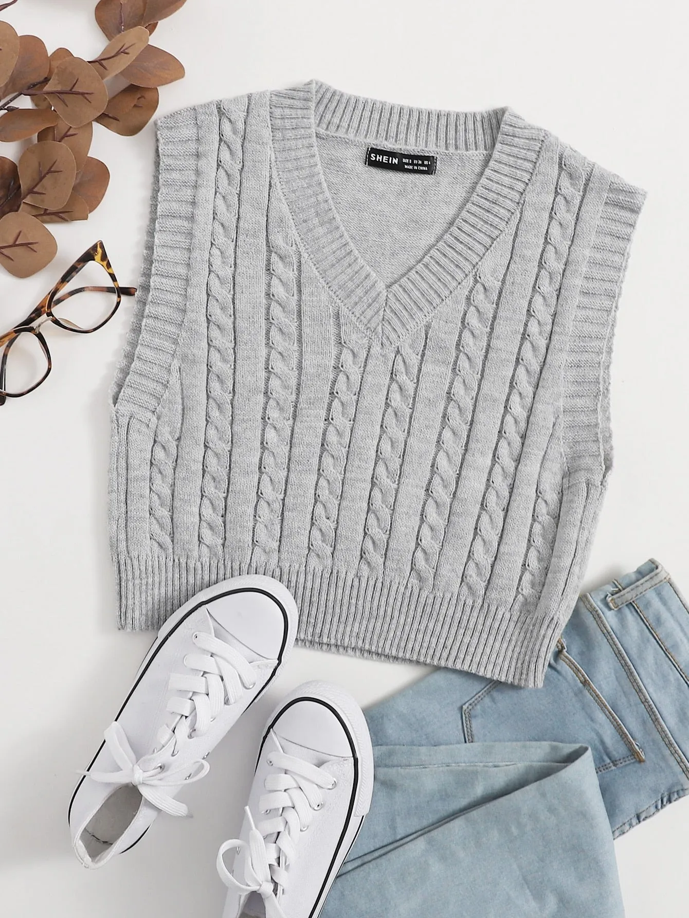 Cable Knit Sweater Vest