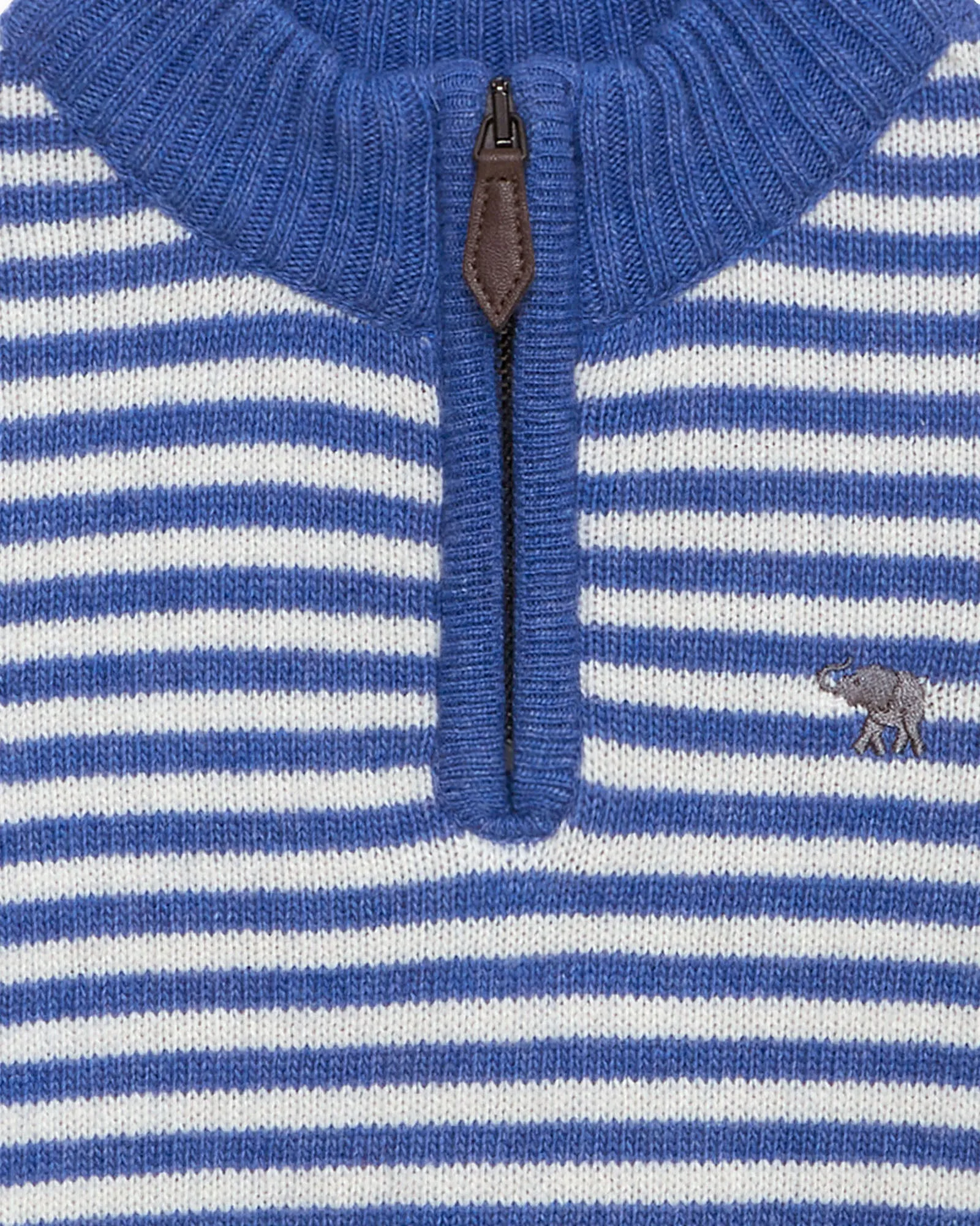 Calum Half-Zip Jumper in Sky Blue Stripe