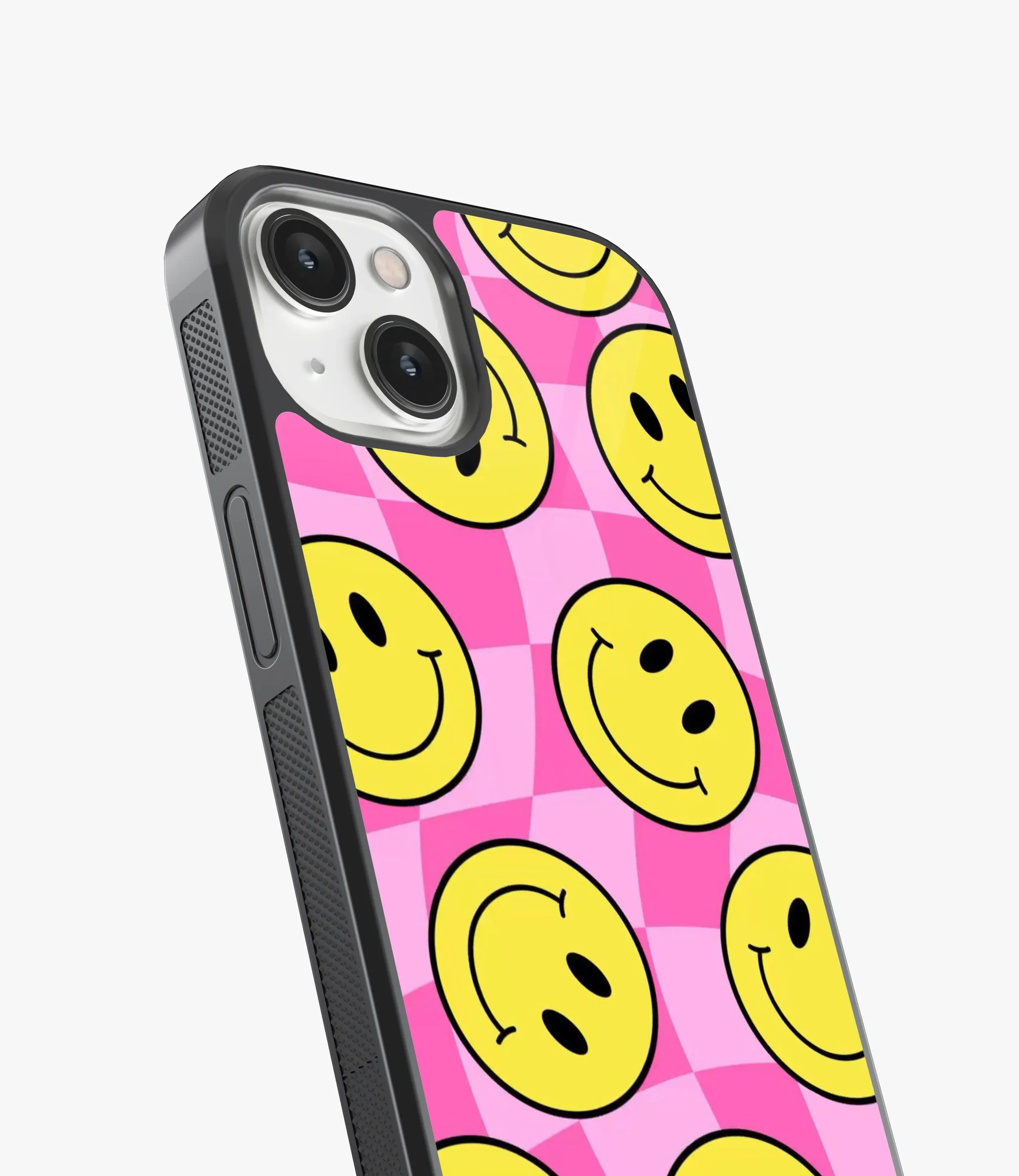 Checkered Smiley Glass Case