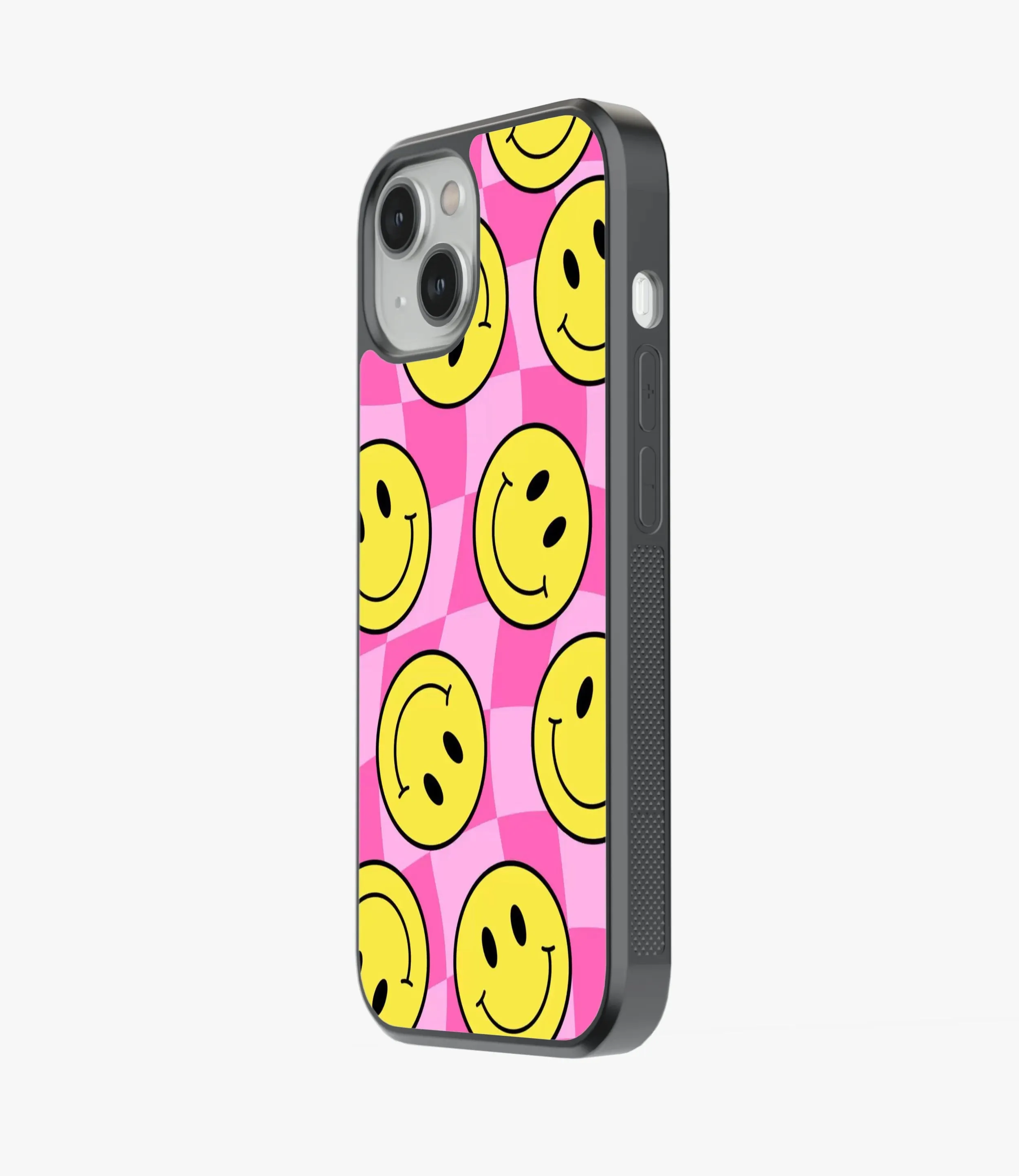 Checkered Smiley Glass Case