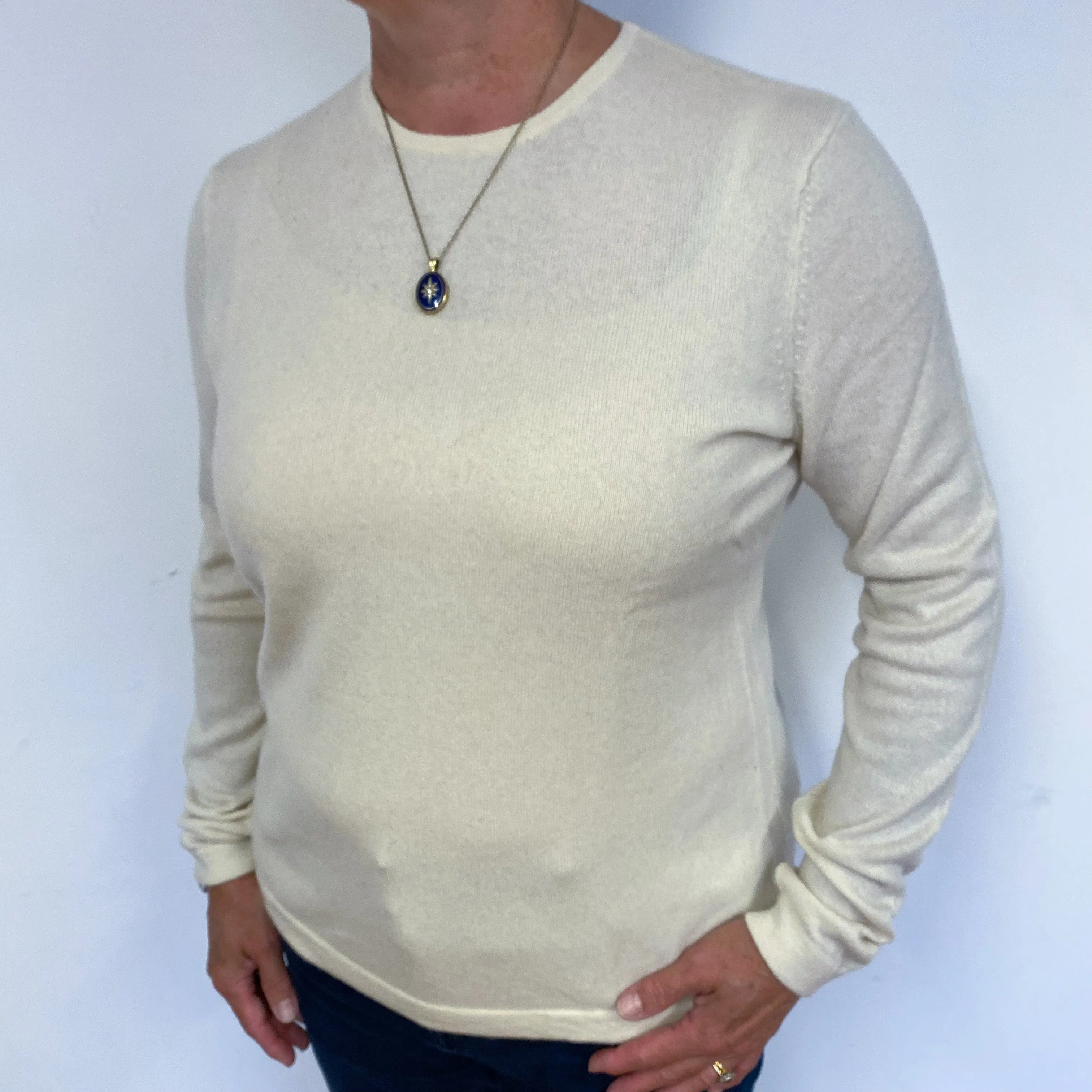 Clotted Cream Cashmere Crew Neck Jumper