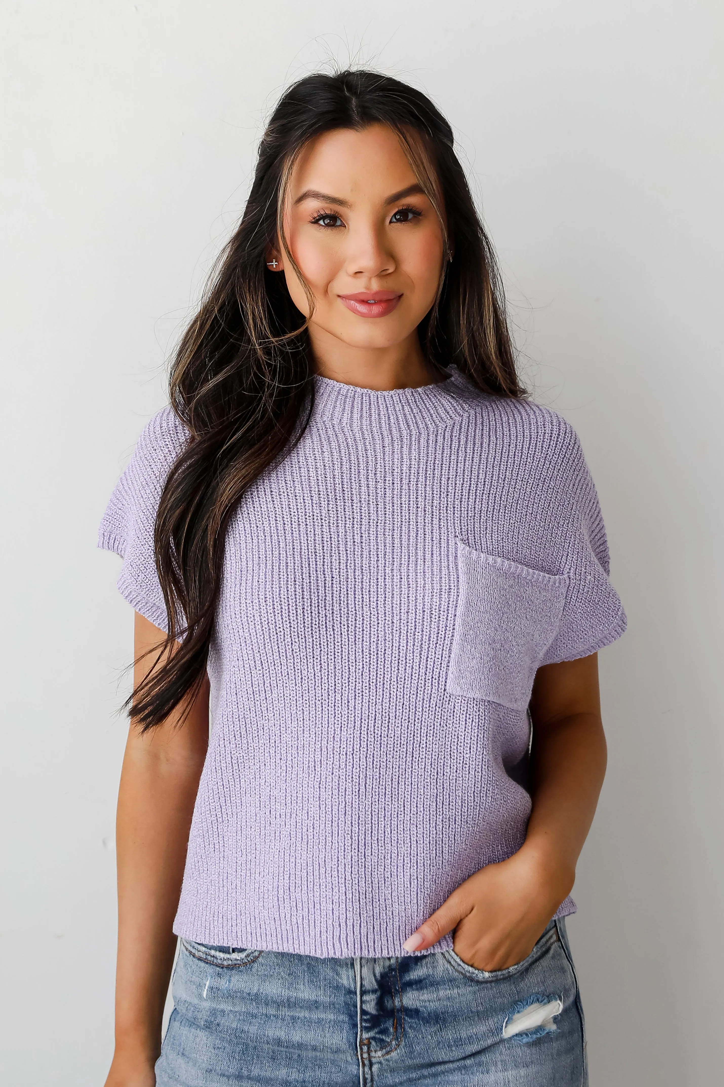 Coastal Style Lilac Sweater Top