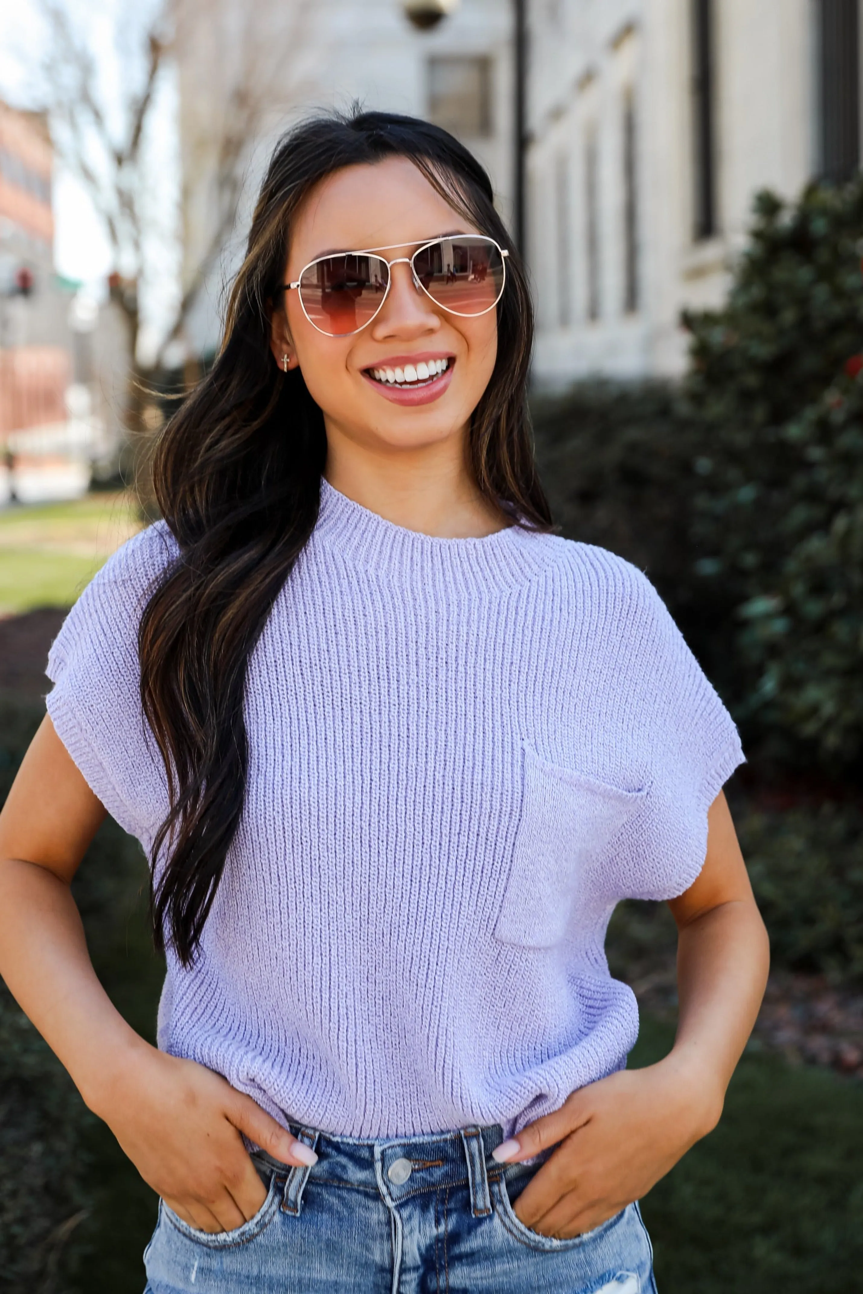 Coastal Style Lilac Sweater Top