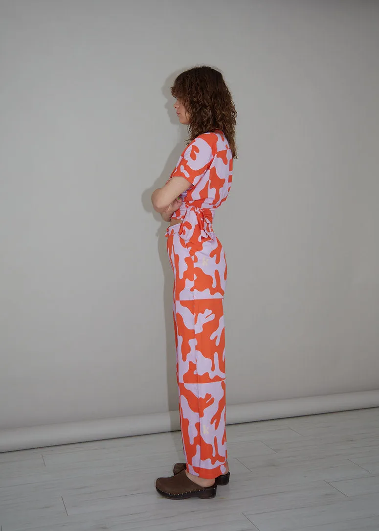 cotton pants - coral