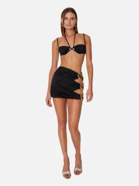 Coupe Heart Cut Out Mini Skirt - Black