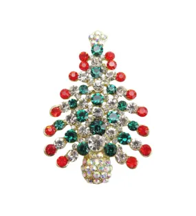 Crystal Christmas Tree Brooch