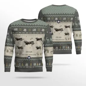 EA-6A Electric Intruder EA6A_Aircraft Ugly Sweater, Ugly Sweater Christmas Shirt for Men Dad Veteran