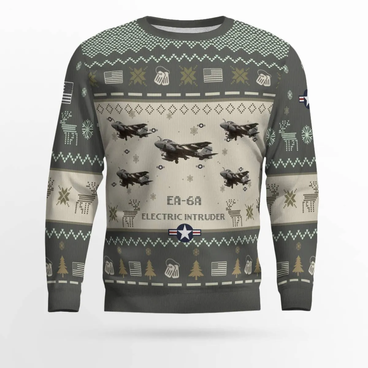 EA-6A Electric Intruder EA6A_Aircraft Ugly Sweater, Ugly Sweater Christmas Shirt for Men Dad Veteran