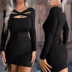 Elegant V-Neck Bodycon Women's Dress