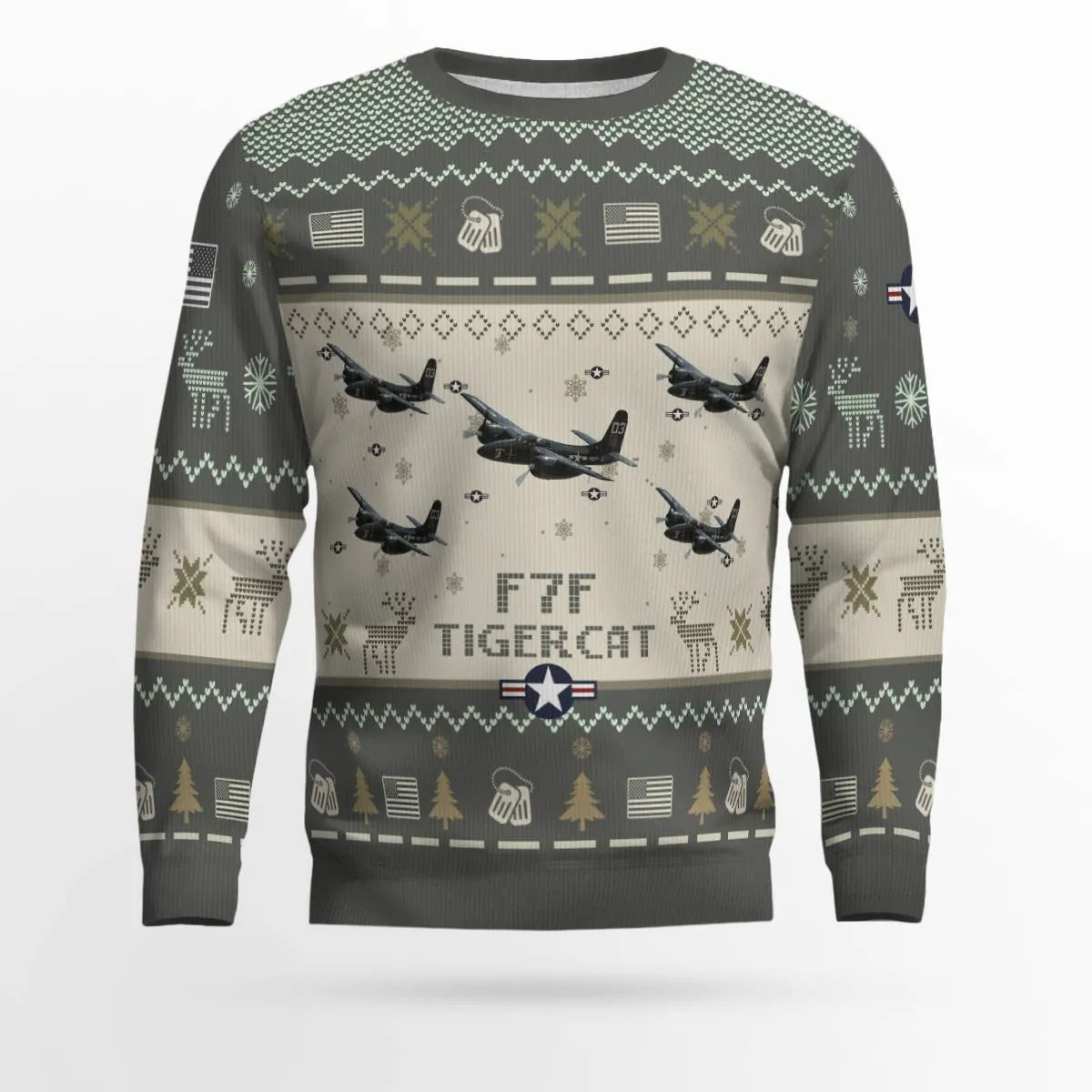 F7F Tigercat Aircraft Ugly Sweater, Ugly Sweater Christmas Shirt for Men Dad Veteran