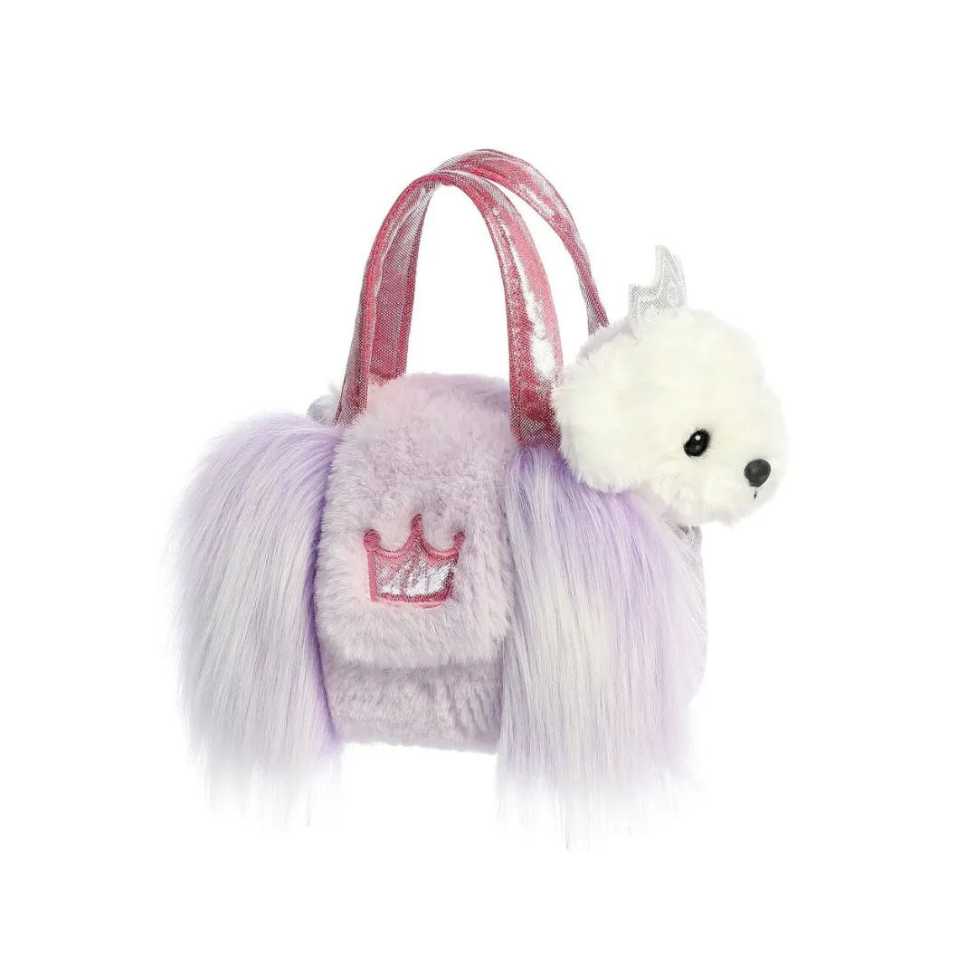 Fancy Pals - Bichon Purple Frill Bag with Crown