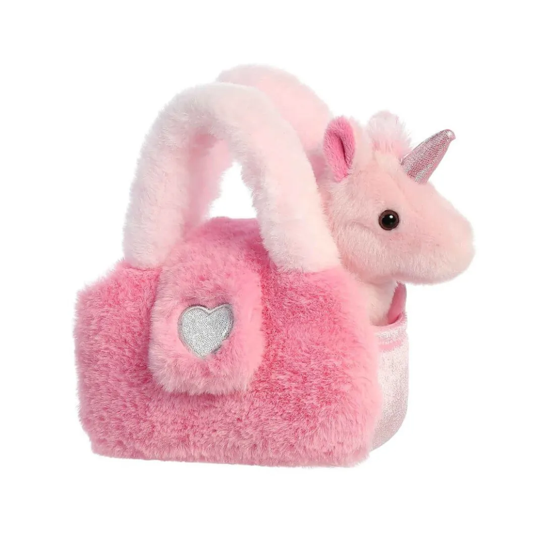 Fancy Pals - Pink Unicorn in Furry Pink Bag