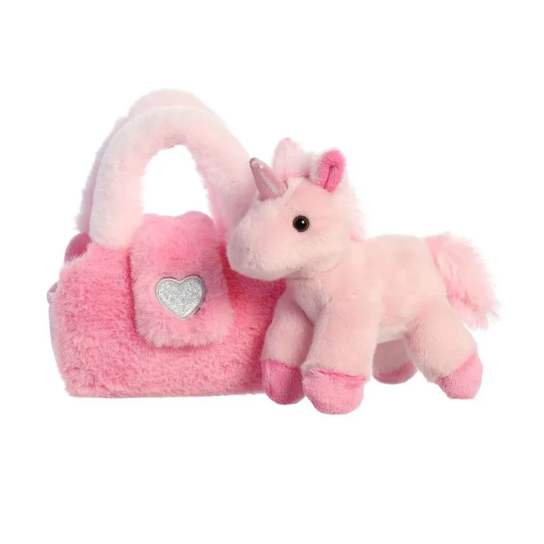 Fancy Pals - Pink Unicorn in Furry Pink Bag