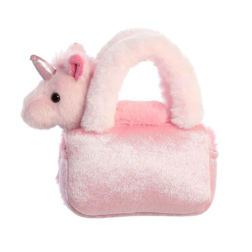 Fancy Pals - Pink Unicorn in Furry Pink Bag