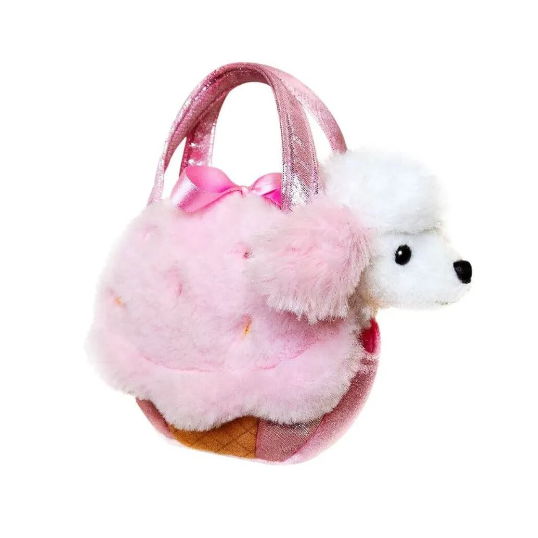 Fancy Pals - White Poodle in Ice Cream Cone Bag