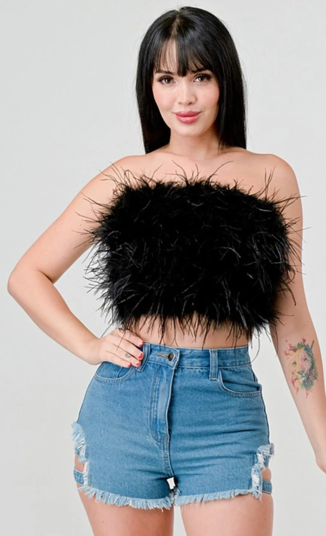 Feather Crop Top