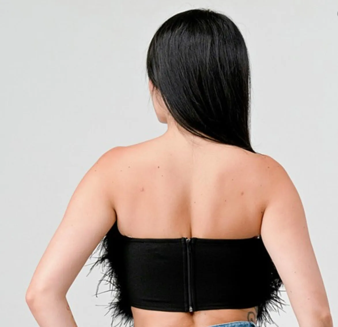 Feather Crop Top