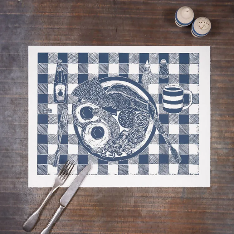 Full English Breakfast Limited Edition Lino Print