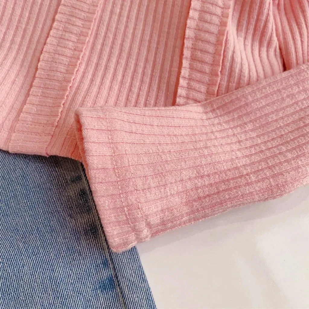 Girls' Denim Pants and Pink Top Set