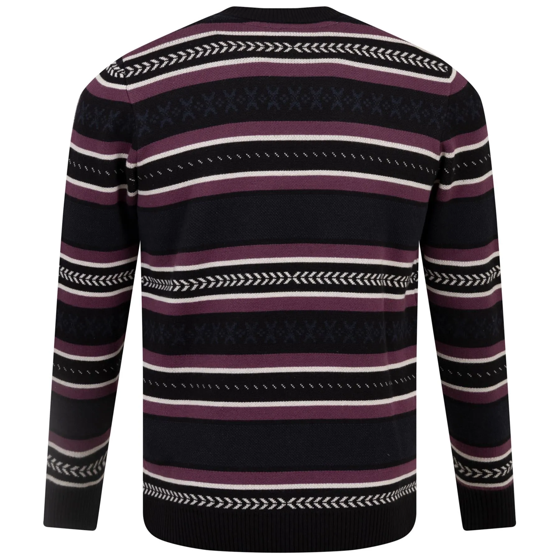 Glen Fair Isle Cotton Knit Crew Neck Jumper Jet Black - AW23