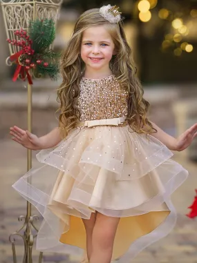 Glitter and Glam Sequined Hi-Lo Tutu Dress